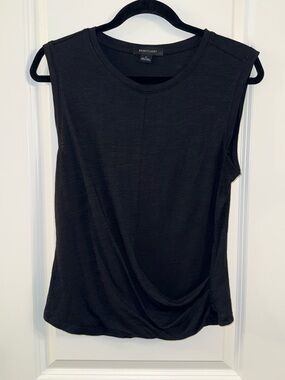 Sanctuary Black Draped Sleeveless Effortless Chic Minimalist Tank (small)